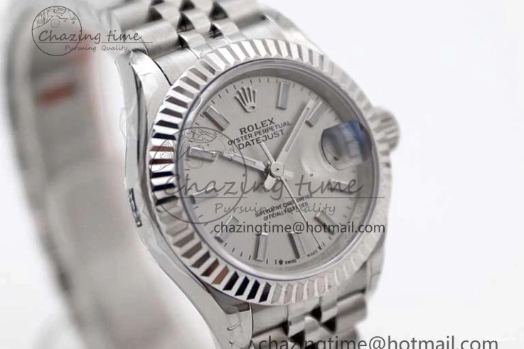 SS on Silver Steel Lady Bracelet 1:1 904L 28 TWF Best Dial DateJust President Edition NH05 0426